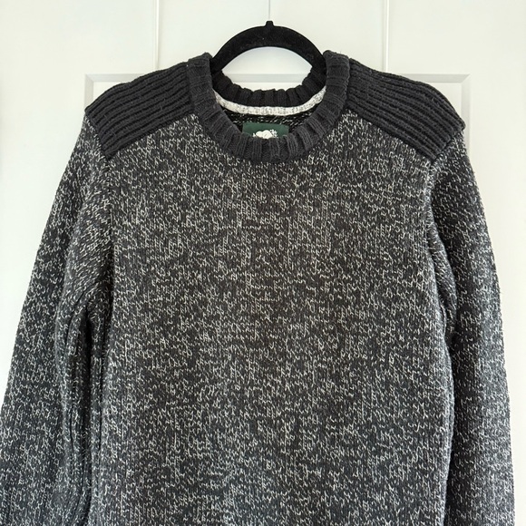 Vintage Roots black & white marled cabin crew knit sweater - Small - Picture 3 of 5